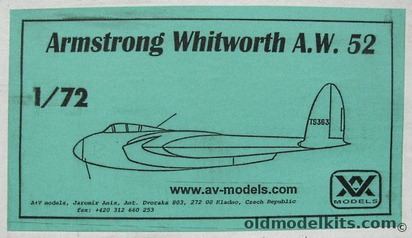 AV Models 1/72 Armstrong Whitworth AW-52 (A.W.52) - Research Aircraft plastic model kit